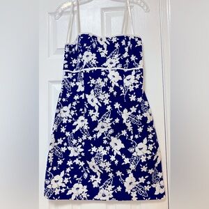 ALL THAT JAZZ, Size:13 JUNIORS, mini-dress, stretch, blue/white fun,floral print